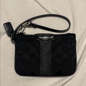 Coach Black Signature Clutch Wristlet